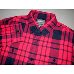 BONOBOS Long Sleeved Buffalo Plaid Flannel Slim Fit Button‎ Up Shirt Men's Large